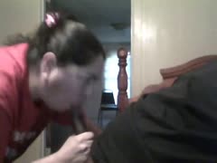 The pale, dark-haired wife of my friend was blowing my friend's BBC away.